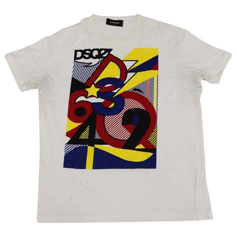 Dsquared2 Pop-Art Inspired Graphic T-shirt in White Cotton ref.753853 ...