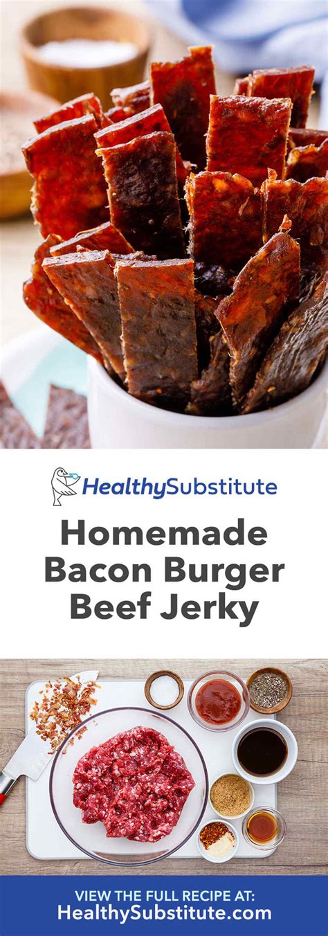 Bacon Burger Jerky - Homemade Ground Beef Jerky Recipe - Healthy Substitute