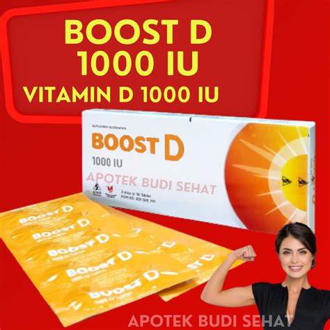 Jual Vitamin D 1000 IU BOOST D 1000IU strip isi 10 tablet Jaga Daya Tahan Tubuh Vitamin D Dewasa ...