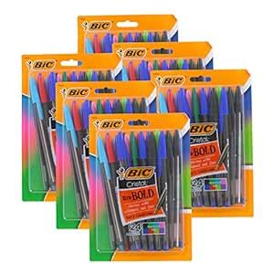 Bic Cristal Xtra Bold Stick Ballpoint Pens, 1.6mm, Bold Point, Assorted ...