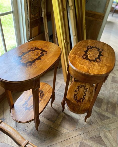 Side tables with exceptional marquetry~ – Parrot & Lily Pvt Ltd