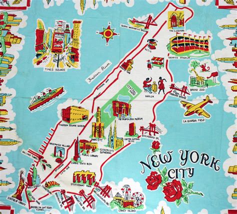 Large illustrated tourist map of New York city | Vidiani.com | Maps of all countries in one place