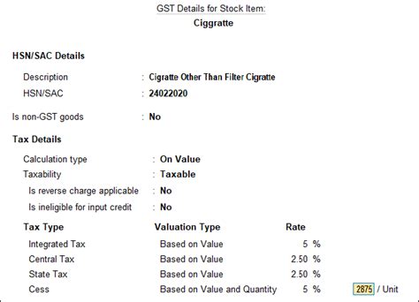 Calculation of GST Based on Slab Rate, Cess on Quantity and Value