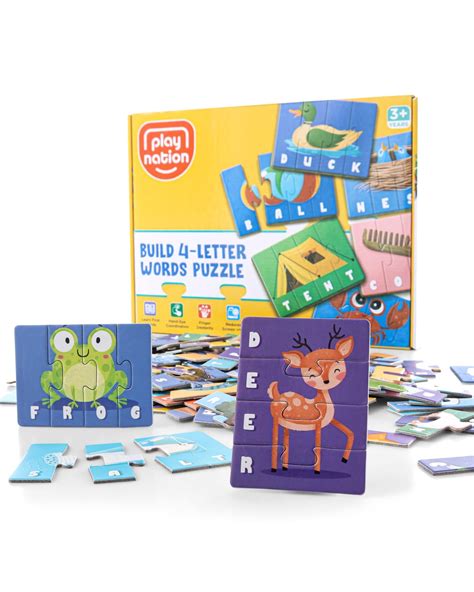 Buy Play Nation Premium 200 Pcs 'Build 4 Letter Words' Puzzle for Kids ...
