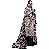 Miss Ethnik Women's Black Faux Georgette Semi Stitched Top With ...