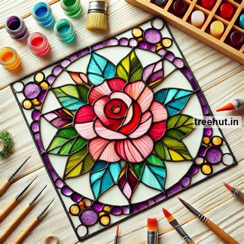 Rose Stain Glass Painting Ideas