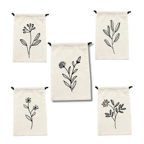 IVILLAGE Drawstring Cotton Storage Potli Pouches with Floral Design For ...