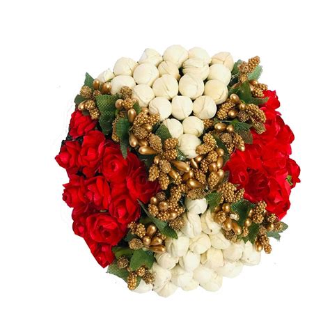 Maahal™ Artificial Flower Bun Juda Maker Flower Gajra Hair Accessories ...