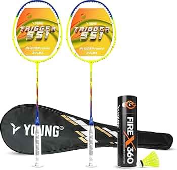 Young Trigger 551 Complete Combo Set | 2 Strung Badminton Rackets with ...