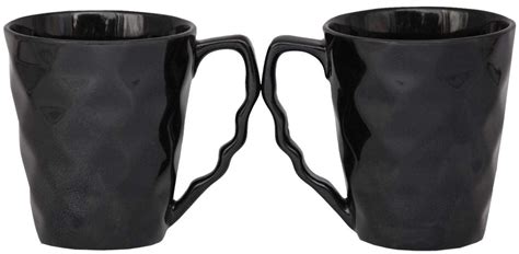 Buy Merakrt, Ceramic Diamond Cut Design Glossy Black Tea and Coffee ...