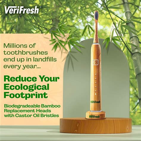 Buy VeriFresh Sonic Bamboo Toothbrush - Biodegradeable Bamboo Heads ...