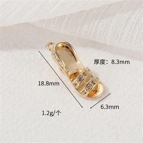 CZ 1839 Slipper heels 14k gold plated charm ( 1 pc ) - anti tarnish – Shas