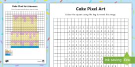 Lion Pixel Art Template (teacher made) - Twinkl