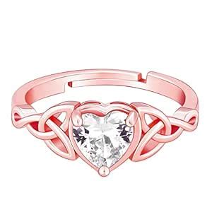 GIVA 925 Silver Rose Gold I Promise My Heart Ring, Adjustable | Gifts ...
