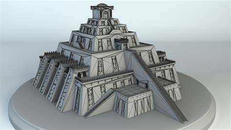 Mesopotamian Ziggurat Drawing