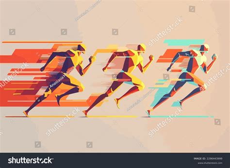 Sprinters Modern Clean Simple Minimal Streamlined Stock Vector (Royalty ...