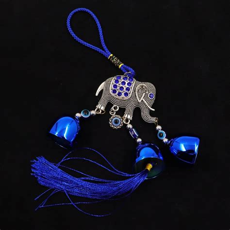 Evil Eye & Elephant Wind Chime for Positive Energy and Home Protection ...