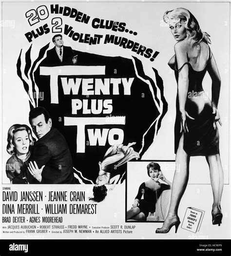 TWENTY PLUS TWO, US poster, David Janssen, Jeanne Crain, Dina Merrill ...