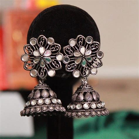Buy Oxidised Jhumka Earrings Online In India - Etsy India