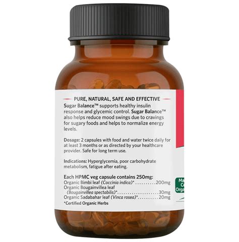 Buy Organic India Sugar Balance Veg Capsule | Supports Healthy Insulin ...