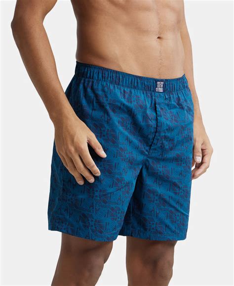Buy Super Combed Mercerized Cotton Woven Printed Boxer Shorts with Side ...