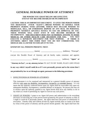 General Durable Power of Attorney for Property and Finances or ...