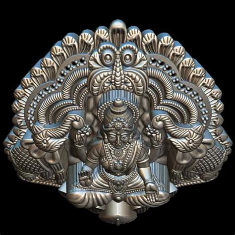 Gajalaxmi 3D Model STL File Download - Divine Pendant Design