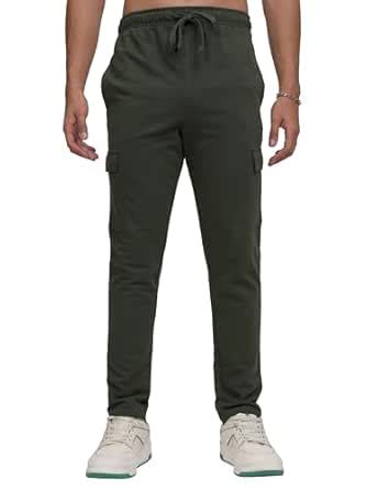 Highlander Men Olive Green Solid Slim-Fit Track Pants | Men Track Pant ...