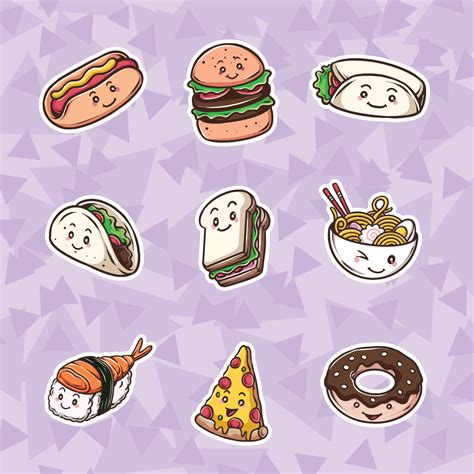 Cute Kawaii Food Stickers at Fred Morales blog