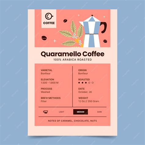 Premium Vector | Hand drawn coffee label design template