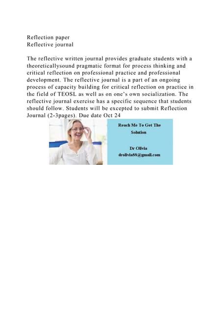 Image result for Example of a Written Reflection