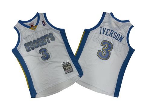 Denver Nuggets #3 Allen Iverson Men's White Basketball Jersey