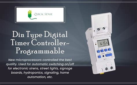 Quick Sense (QS-T3) DIN Rail Digital Timer Switch | Programmable 24x7 ...