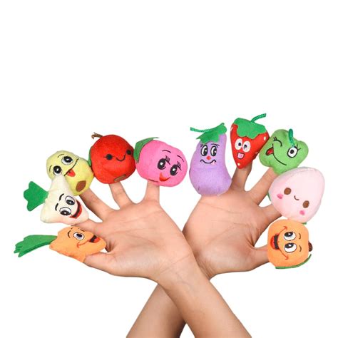 Buy Ultra 10 inch Fruit Vegetable Finger Puppets - Set of 10 Fully ...