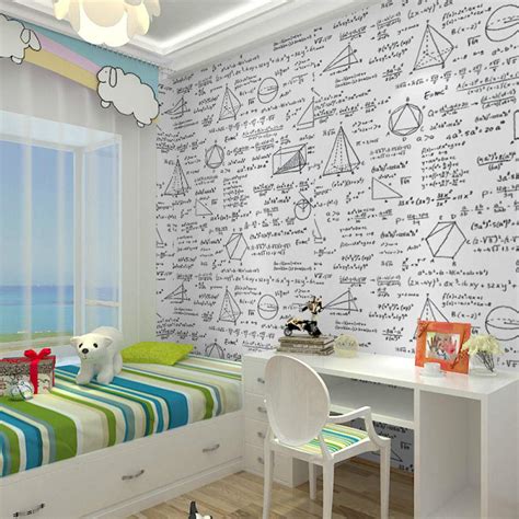 White Wallpaper Blackboard Geometry Math Formula Personality Wallpaper ...
