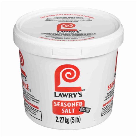 Lawry's Salt Seasoned No MSG - 2.27 KG (5.00 lbs) (4/Case) - Canadian Made