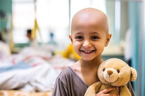 Portrait of a cancer patient holding toy | Premium AI-generated image