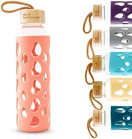 The Better Home Borosilicate Glass Water Bottle with Sleeve 550ml | Non ...