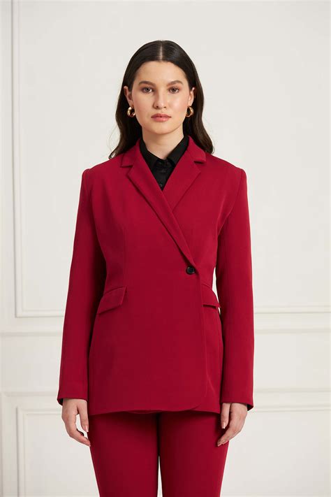 Buy Regal-Viva Magenta Single Breasted Blazer - Viva Magenta Color ...