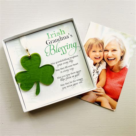 Irish Grandma's Blessing: Stained-Glass Shamrock - The Grandparent Gift Co.