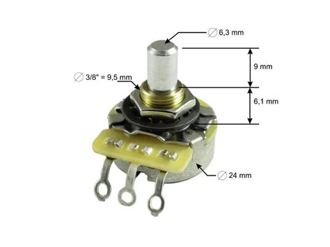 Tube-Town Store - CTS Potentiometer 10 kOhm log, Solid Shaft