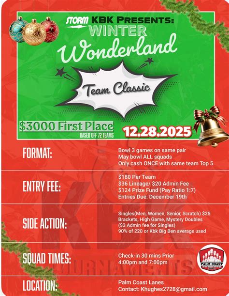 Winter wonderland team classic at Palm Coast Lanes on 28th December, 2025