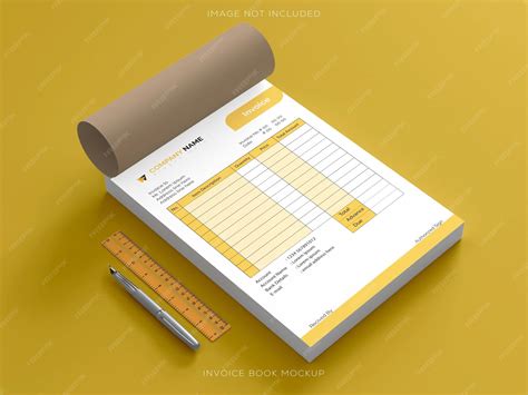 Opened isolated view invoice book mockup | Premium PSD