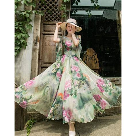 Designer Trendy Short Sleeve Floral Printed Faux Georgette M