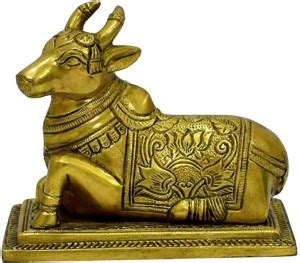 Idolsplace Pure Brass Shiv Parvati Vahan Nandi Bull Embossed Statue ...
