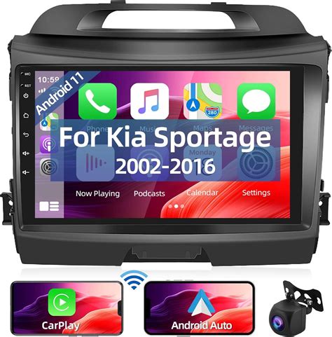 Podofo Car Radio for Kia Sportage 2010-2016 with Wireless Carplay, HD 9" Touchscreen Android 11 ...