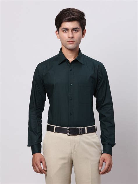 Raymond Men Green Slim Fit Solid Formal Shirt – MyRaymond
