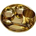 Puravedic Brass Laddu Gopal Ji Bhog Thali Set with 2 Katori, Glass ...