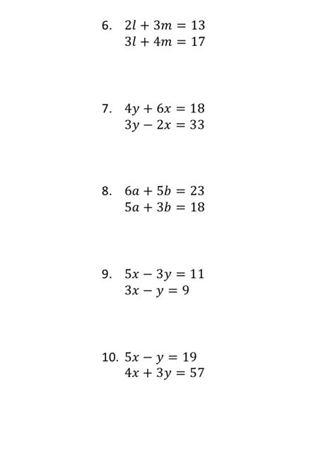 Image result for Simultaneous Equations with Answers