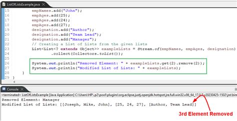 Java Code List 的图像结果